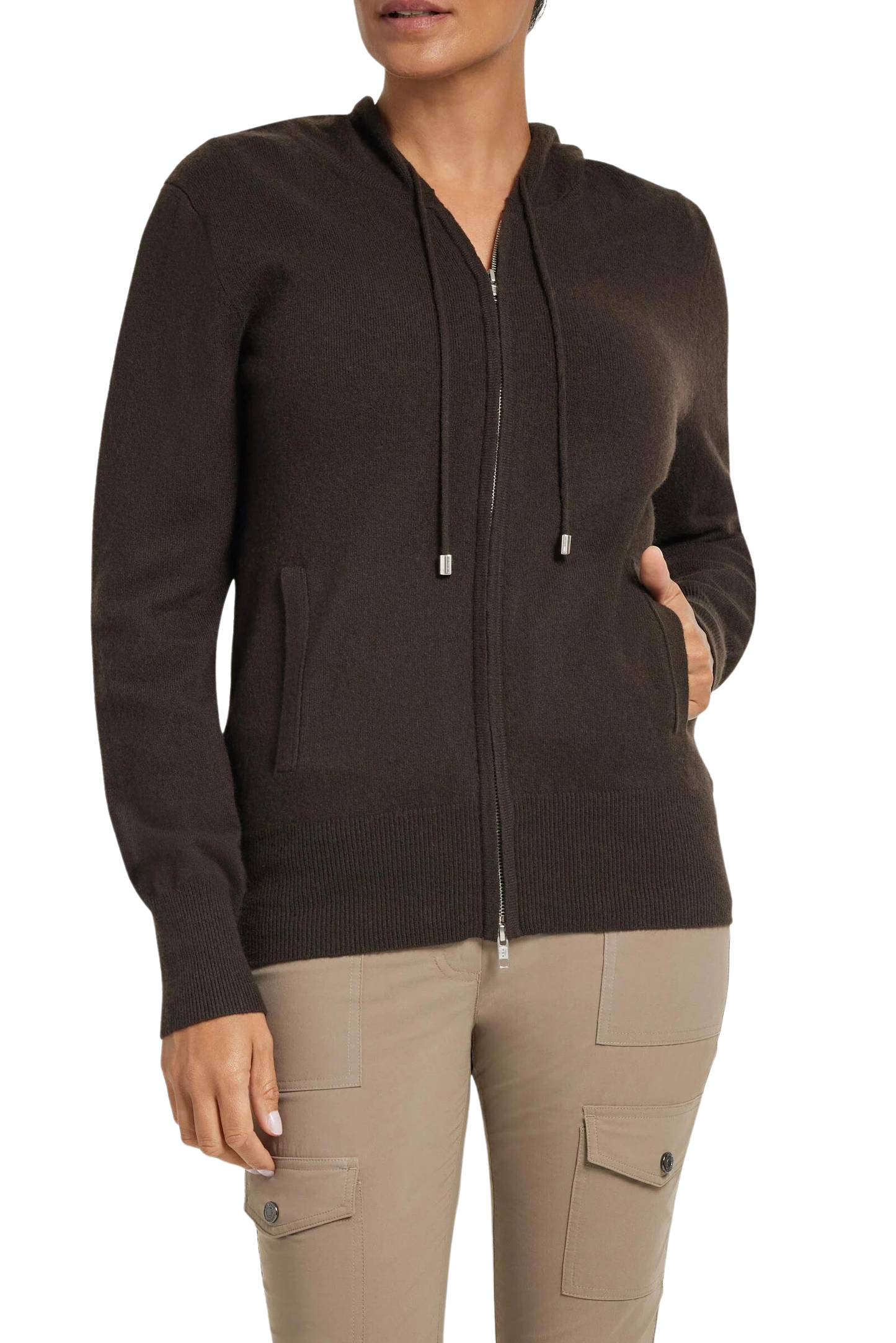 Suzie Cashmere Hoodie in Brown