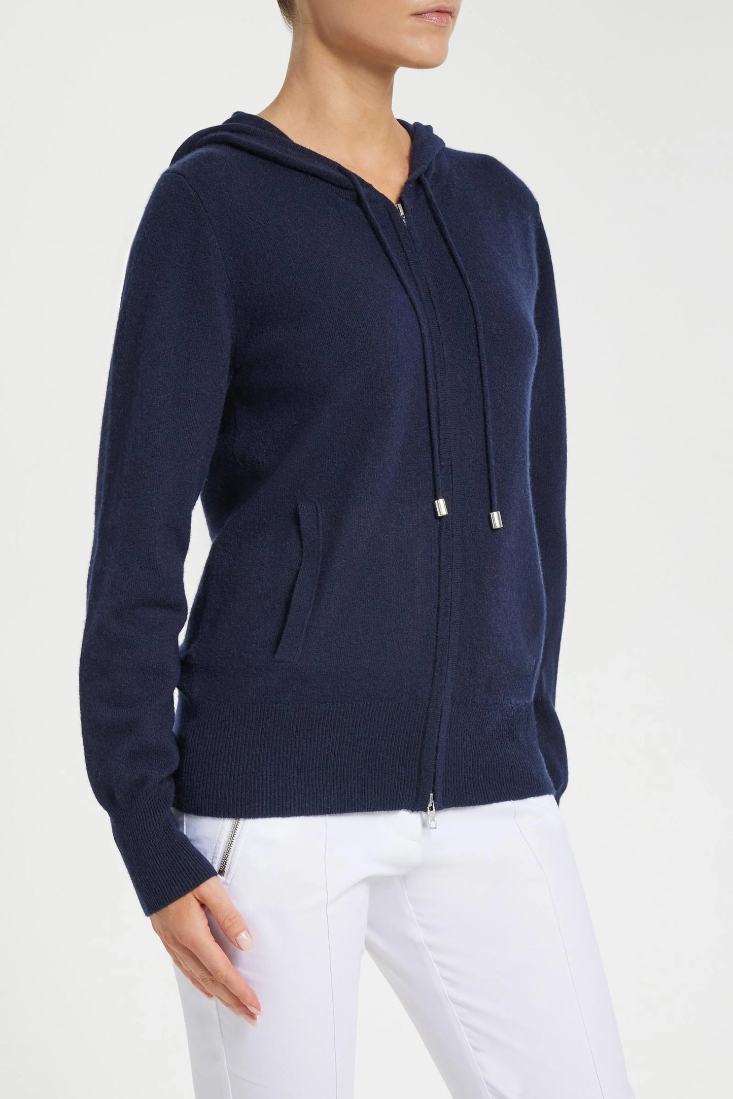 Suzie Cashmere Hoodie in Navy