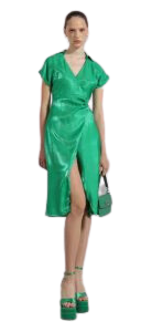 Shimmer Satin Green Dress