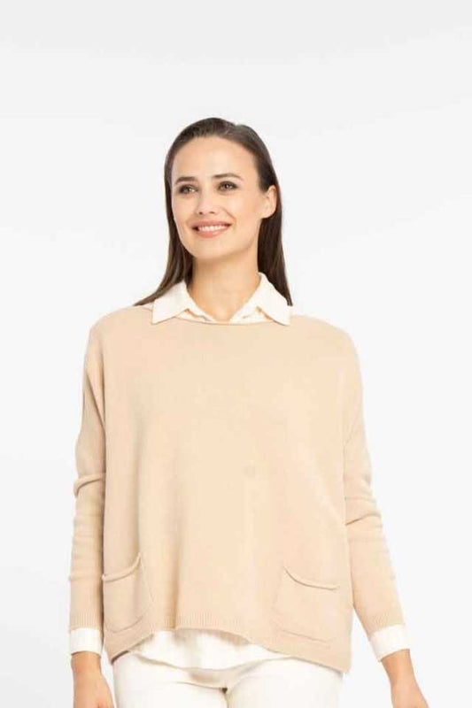 Boat Neck Sweater with Pockets