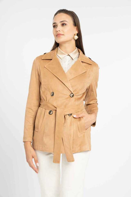 Trench Faux Suede Coat