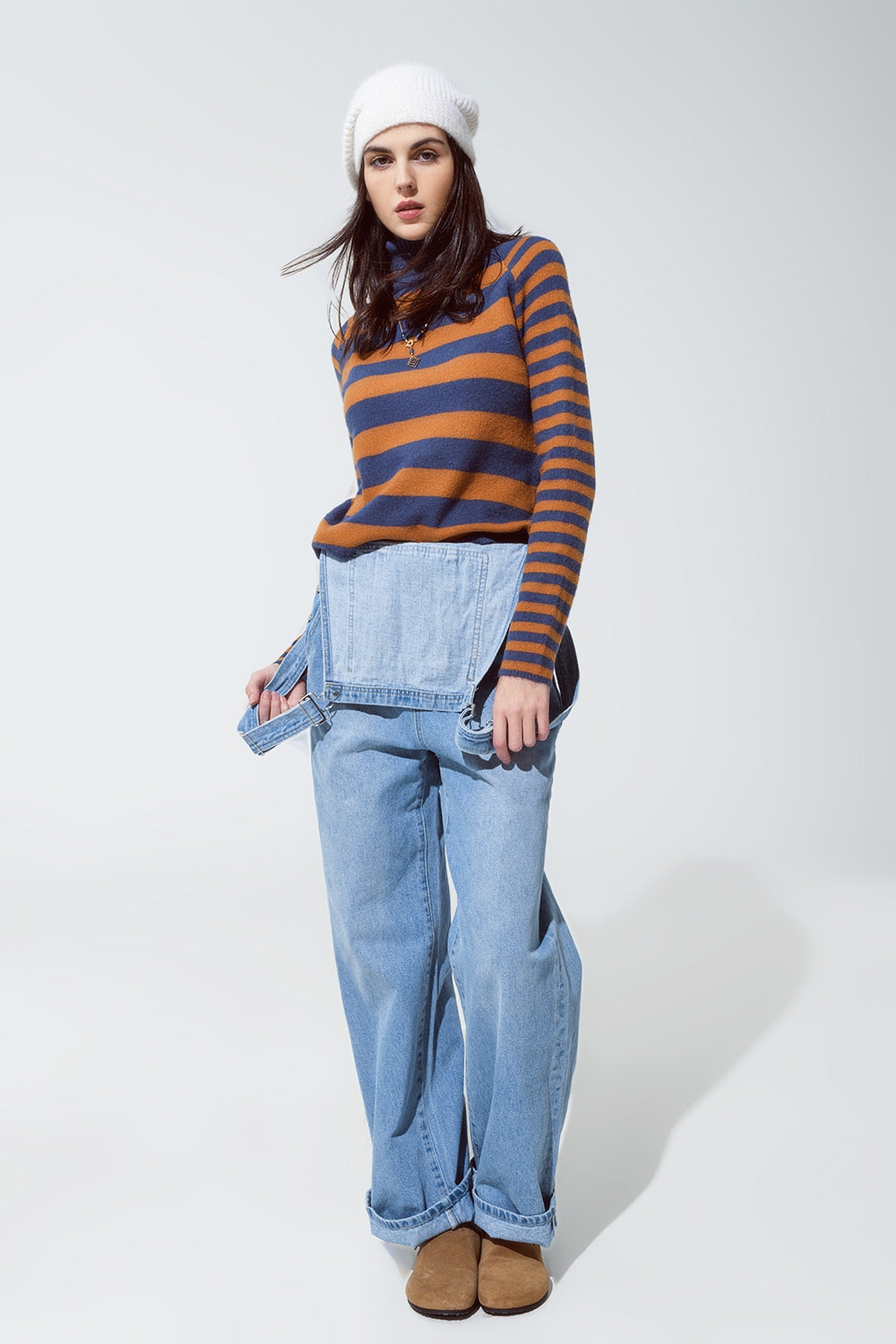 Blue and Brown TurtleNeck with Stripes