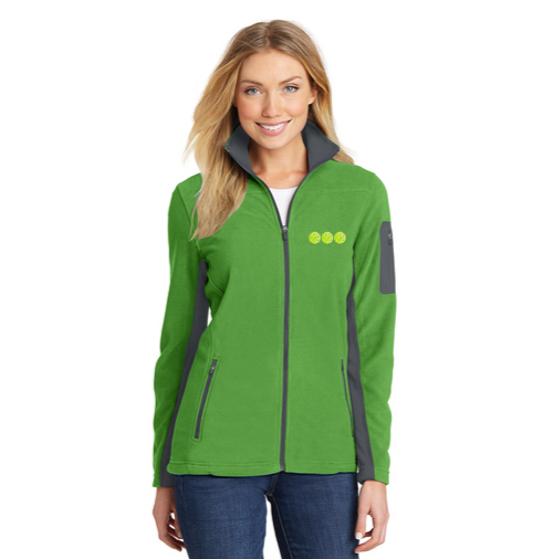 Soft Fleece Full-Zip Jacket with Embroidered Pickleball Logo - Green - S